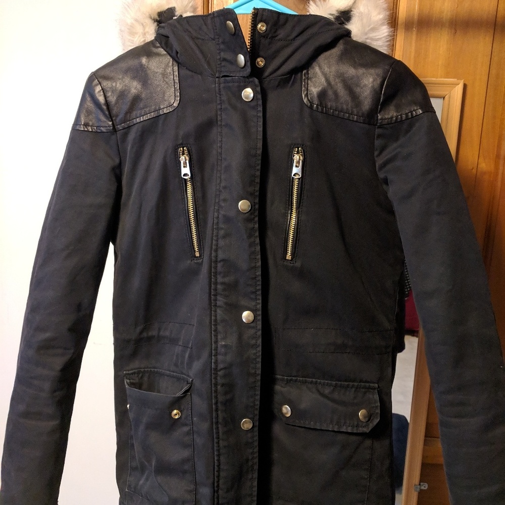 Topshop shearling lined winter coat parka